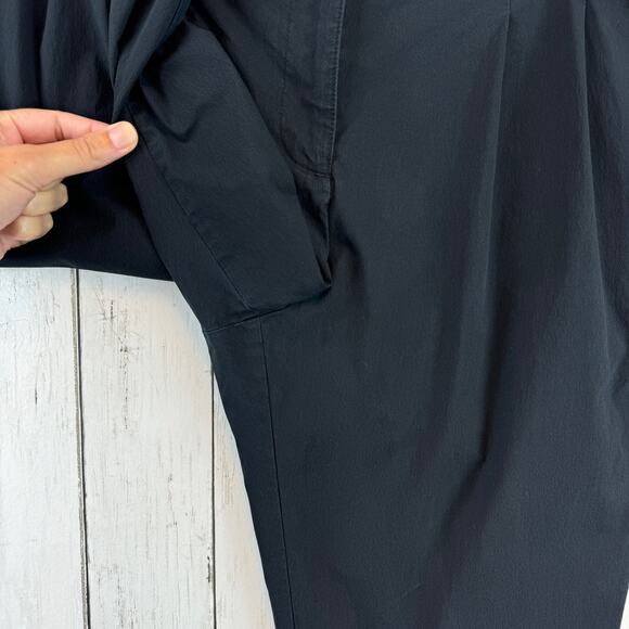 J.Crew Black Cotton Poplin Tapered Paper-bag High Waist Crop Ankle Pants Size 4 - Picture 6 of 15